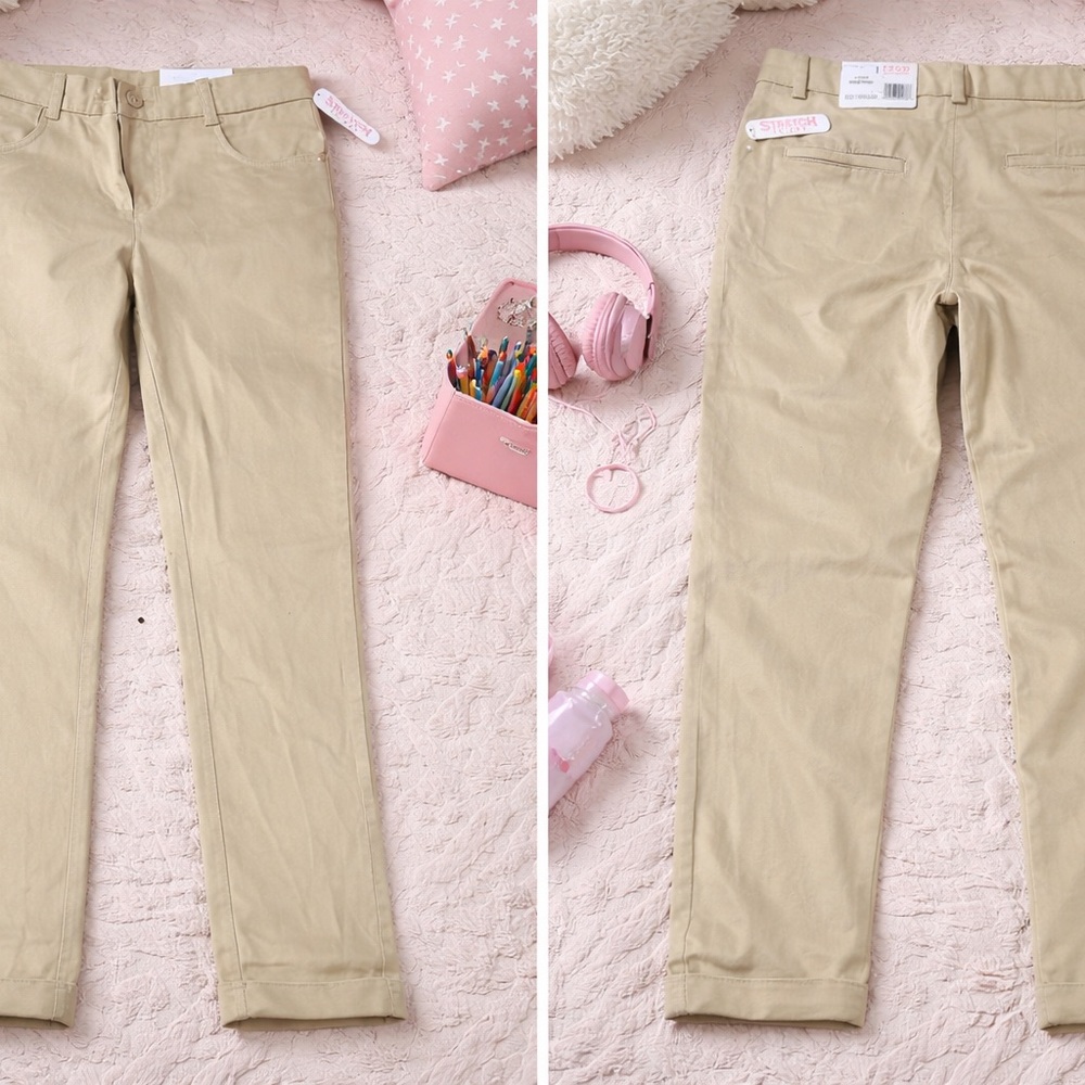 IZOD Approved Schoolwear Khaki Pants – Size 7 Regular Stretch Skinny Fit New